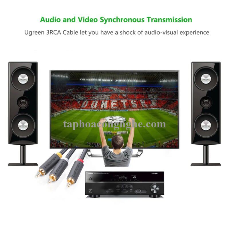 Ugreen 10526 3M màu Đen Cáp âm thanh Bông sen 3 ra 3 dương AV105 30010526